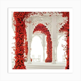 Red And White Wedding in India Art Print