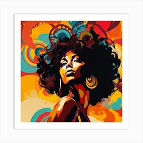 African Woman With Afro 3 Art Print