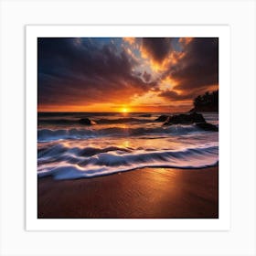 Sunset On The Beach 269 Art Print