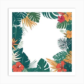 Tropical Leaves Frame Art Print