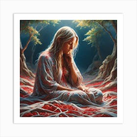 Woman In The Forest 12 Art Print