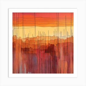 Abstract Sunset Art Print