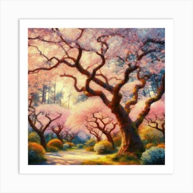 Cherry Blossom Trees In Full Bloom (6) Art Print