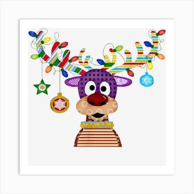 Merry Christmas Funny Reindeer Xmas Matching Family 1 Art Print