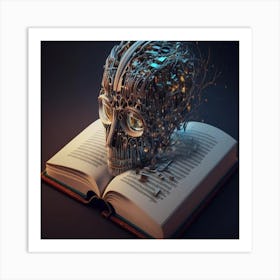 Skull On A Book Art Print