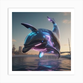 Futuristic Dolphin Art Print