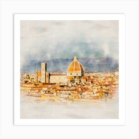 Watercolor Of Florence Art Print