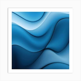 Abstract Blue Wave 8 Art Print