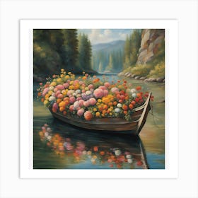 Flowers In A Boat 1 Art Print