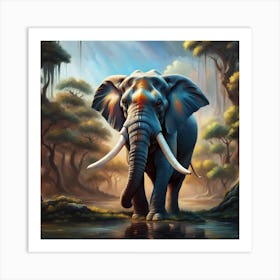 Elephant In The Jungle Art Print