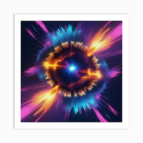 Plasma Explosion Glitch Art 12 Art Print