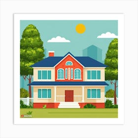 House In The Park Art Print