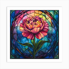 Flowers Stained Glass Sublimation 6 Art Print