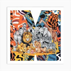 A Vibrant Whimsical Illustration Of Various Safari N F5ylir0qbpvmfkna7eg Smtoottbs5epkifn3puubq Art Print