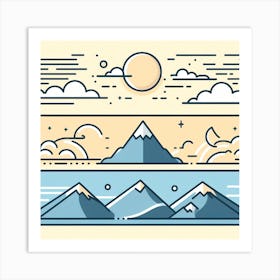 Mountains And Clouds Art Print