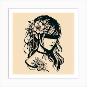 Blindfolded Girl Art Print