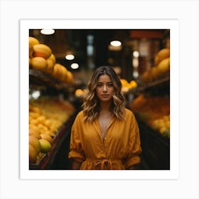 Portrait Of A Woman In A Market Art Print