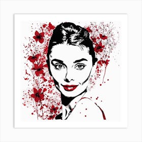 Audrey Hepburn Portrait Painting (18) Art Print