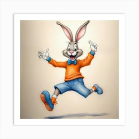 Bunny Jumping 1 Art Print