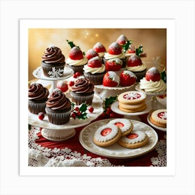 Leonardo Phoenix 10 A Festive Holiday Dessert Spread Featuring 0 Art Print