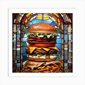 Burger Stained Glass Art Print