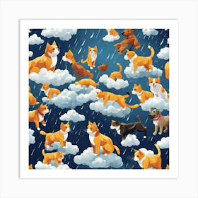 Cats In The Clouds Art Print