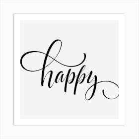 Happy in black Art Print