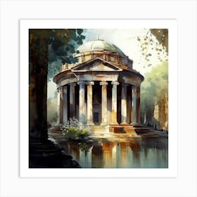 Pantheon Water Color Art Print