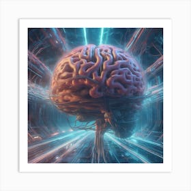 Nervous System Inside Brain Texture In Macro Outer Space Vanishing Point Super Highway High Spe Art Print