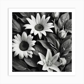 Black and White Abstract Art 128 Art Print