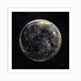 The Moon Is Replaced With A Neural World Art Print