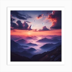 Sunrise from the mountain 6 Art Print