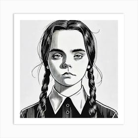 Wednesday Adams portrait 3 Art Print