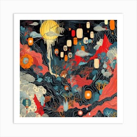 Asian Lanterns 2 Art Print