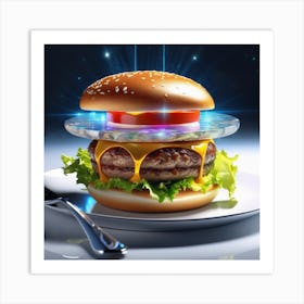 Hamburger In Space Art Print