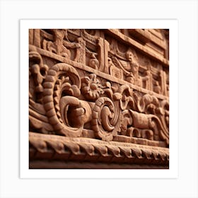 Aztec Carvings Art Print