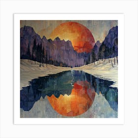 Sunset In The Mountains 3 Art Print