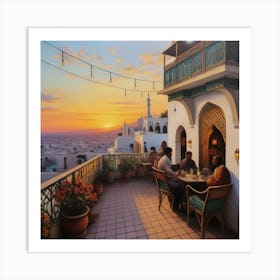 Sunset On The Rooftop Art Print