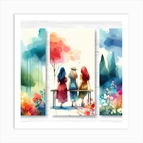 Set Of Watercolor Paintings Art Print