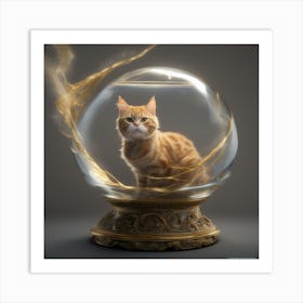 Cat In A Glass Ball 11 Art Print