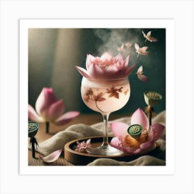 Sovereign Flame Earthy Lotus Blossom Cocktail Art Print