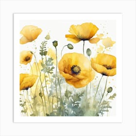 Yellow Poppies 1 Art Print