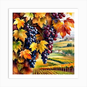 Autumn Vineyard Art Print