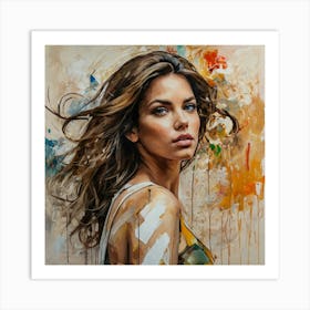 Woman With Long Hair Art Print