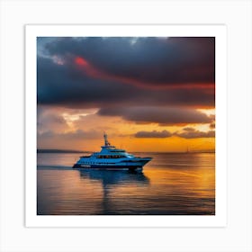 Sunset On A Boat 17 Art Print