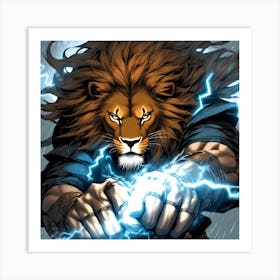 Lightning Lion Art Print