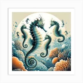 Seahorses Art Print