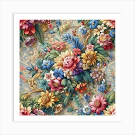 Floral Wallpaper Art Print