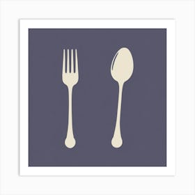 Fork And Spoon Art Print Art Print