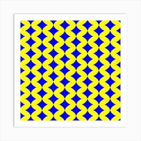 Blue and Yellow Zig Zags Poster